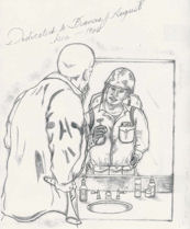 Augie in Joe's mirror