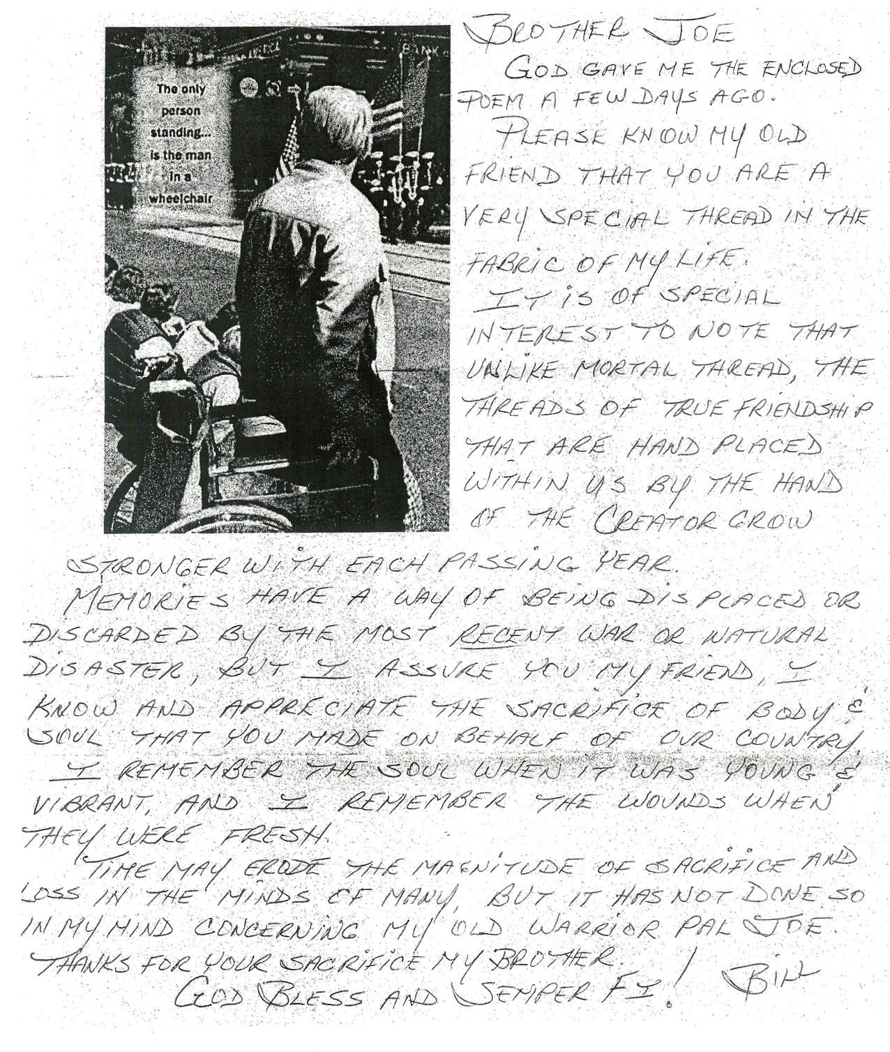 fellow vet remembers Joe